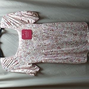 Isabel Maternity Women's XS white w brown & pink flowers